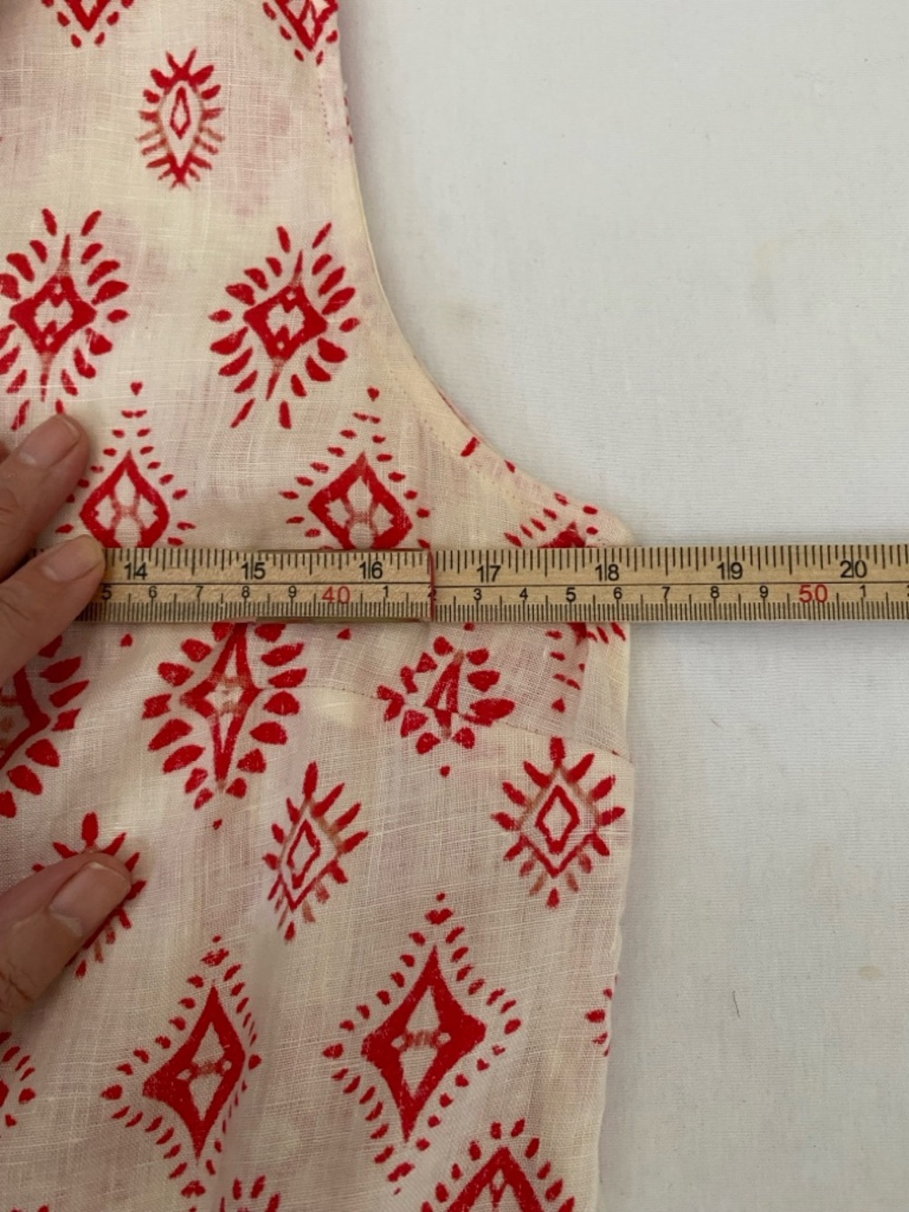 Artisan NY 100% Linen Embroidered Tunic | Size S | Boho Chic White & Red - Picture 14 of 14
